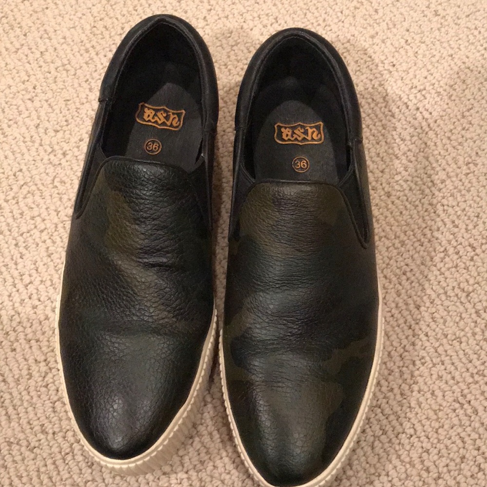 Ash 36/6 platform camo slip on sneakers